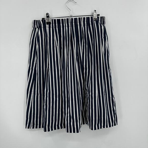 J. Crew Pleated fully lined black & white stripe skirt Size 6 EUC - Picture 1 of 4